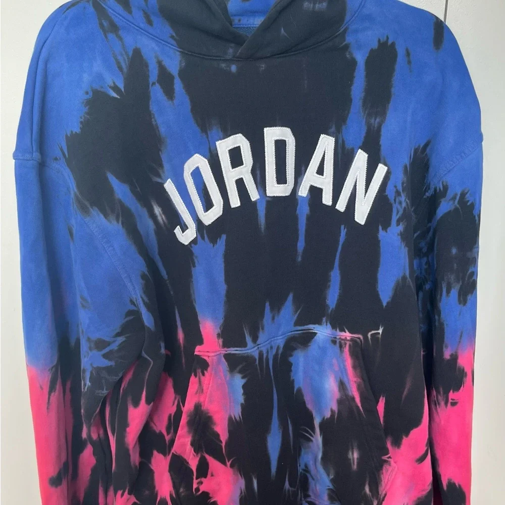 Nike Air Jordan Sport DNA Statement Tie Dye Fleece Hoodie Sweatshirt Size Medium